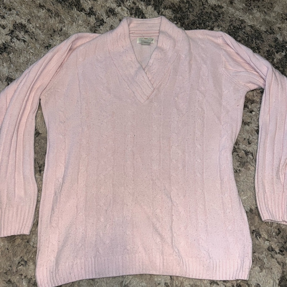 Yarnworks Pink Cable Knit Women's Sweater